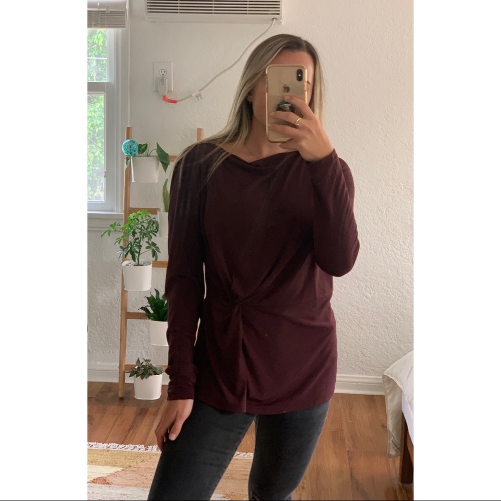 Ann Taylor Maroon Long Sleeve size M